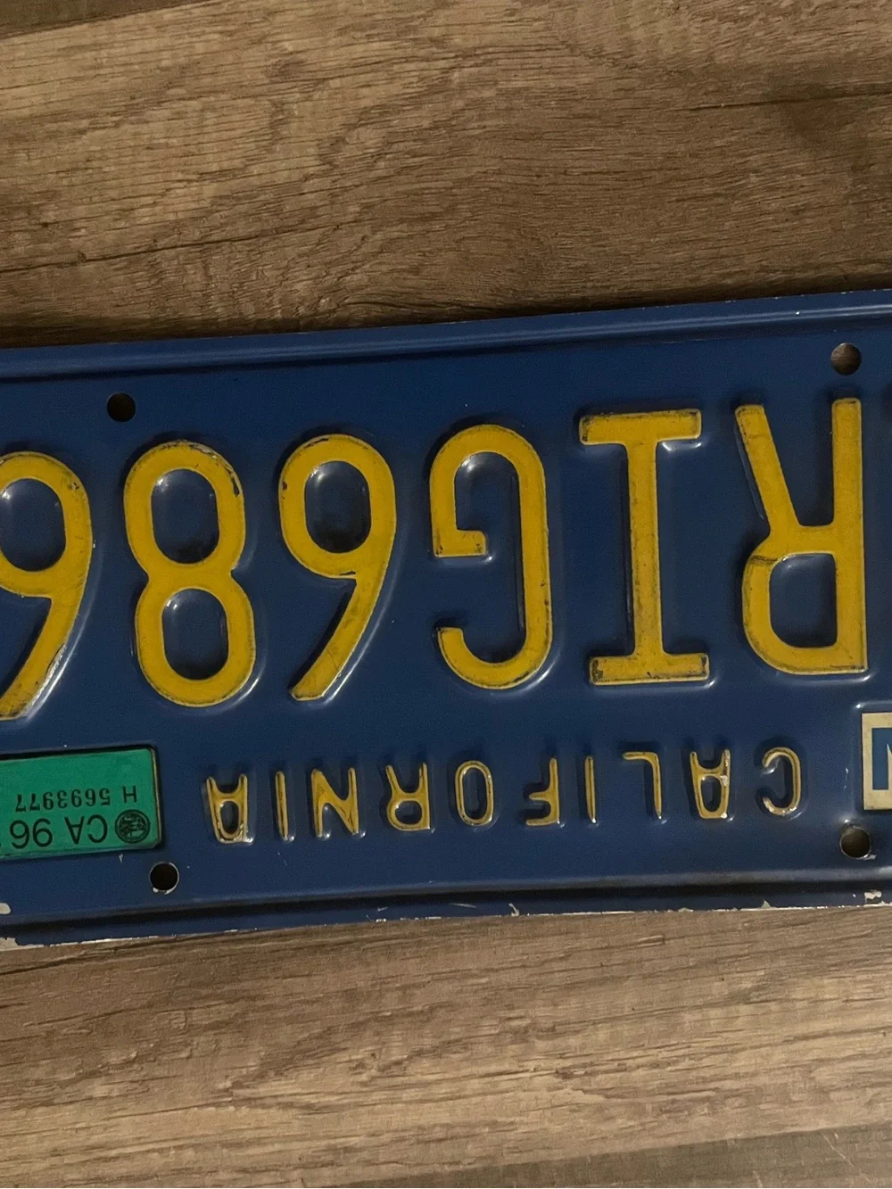 Blue and Yellow California License Plate Wall Art by